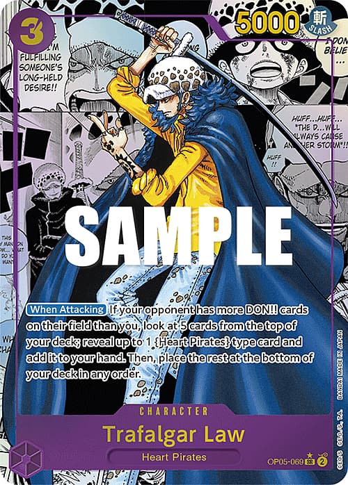 Trafalgar Law — OP-05: Awakening of the New Era (op05) — No. OP05-069 — Ver. Alternate Art — vManga Panel Alternate Art | Secret Rare