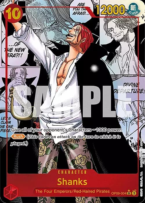 Shanks — OP-09: Emperors in the New World (op09) — No. OP09-004m — Ver. Alternate Art — vManga Panel Alternate Art | Secret Rare