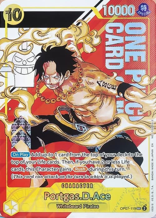 Portgas.D.Ace — Unnumbered Promos (up) — No. OP07-119 — Ver. Promo — vLimited Serial Numbered