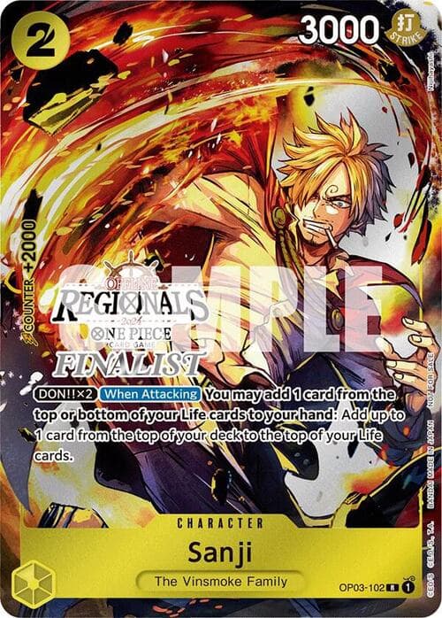 Sanji — Store Tournaments Promos (stp) — No. OP03-102P2 — Ver. Promo — vOffline Regional 2024 | Finalist